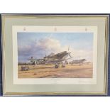 WW2 Signed Robert Taylor Colour Print Titled Eagle Squadron Scramble Open Edition Housed in a