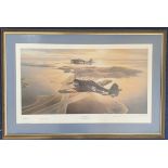 WW2 3 Signed Mark Postlethwaite Colour Print Titled Eismeer Over Herdla 517 of 850 Housed in a