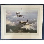 WW2 Wg Cdr Bill Townsend Signed Wellington Colour Print by Robert Taylor. Signed in pencil. Print