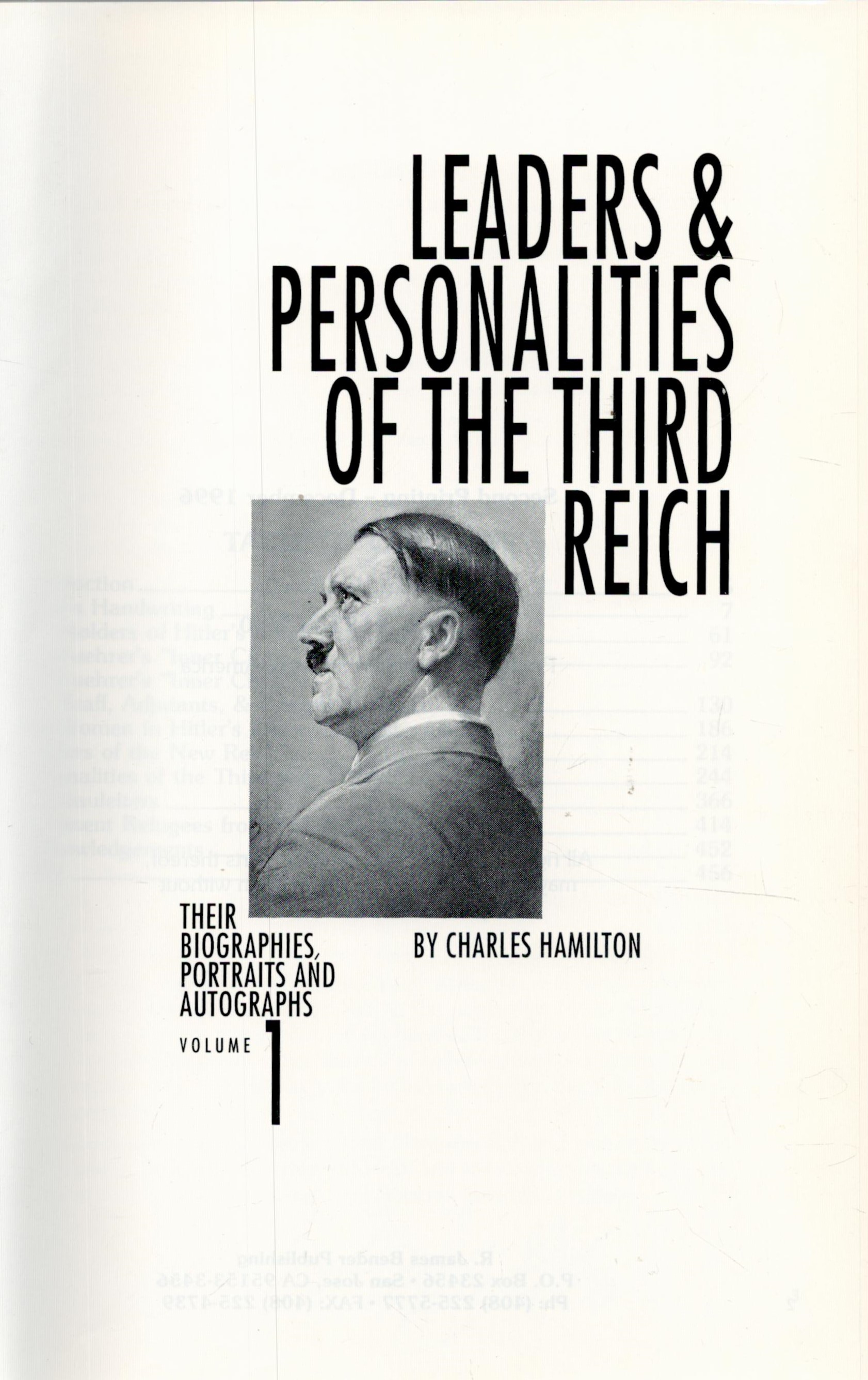 Leaders And Personalities of the Third Reich Volume 1- Their Biographies, Portraits and Autographs - Image 2 of 3