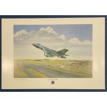 Two Signed John Larder Colour Print Titled Vulcan Thunder. Signed by the Artist and 101 Squadron