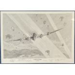 WW2 7 Signed David Bryant Print Titled Caught In The Light Black and White Print. Signed in Pencil