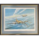 WW2 2 Signed Robert Bailey Colour Print Titled Clash Over Haseleunne! 51 of 600 Housed in a