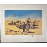 WW2 Signed David Pentland Colour Print Titled The Desert Fox 72 of 1000 Signed by The Artist,