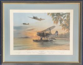 WW2 4 Signed Robert Taylor Colour Print Titled Dawn Operations 427 of 750 Housed in a Presentation