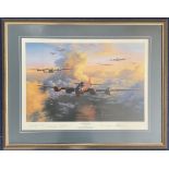 WW2 5 Signed Nicolas Trudgian Colour Print Titled Thundering Home 671 of 1000 Housed in a