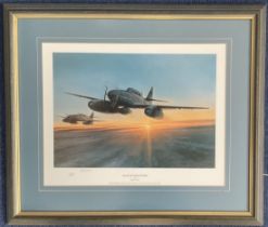 WW2 Signed Robert Taylor Colour Print Titled Night Interceptors 666 of 1250 Housed in a Presentation