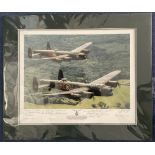 WW2 15 Signed Jim Dooley Colour Lancaster Print 13/419 Titled Together Again, Mounted