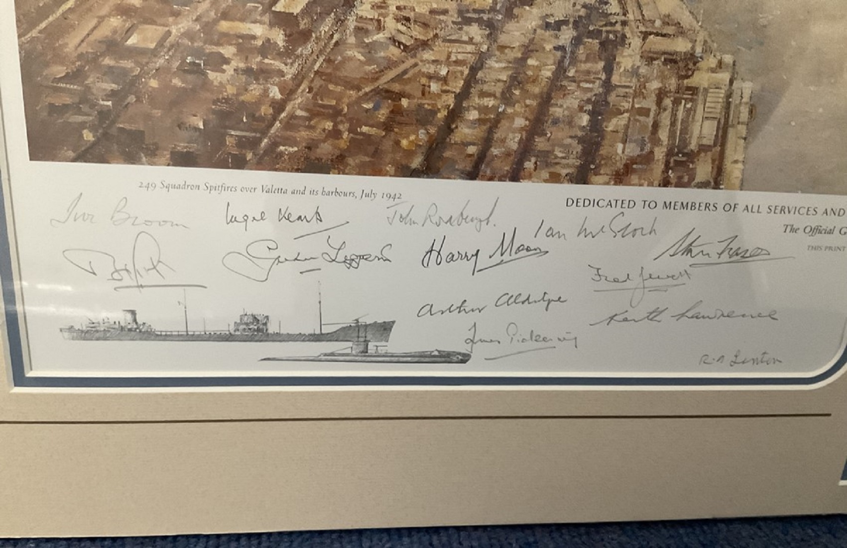 WW2 25 Signed John Young Colour Print, Dedicated to Services and Citizens of Malta Who took Part - Image 2 of 4