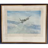 WW2 5 Signed Robert Taylor Colour Print Titled Mosquito. Print Housed in a Frame. Signatures include