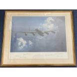 7 Signed Frank Wootton Colour Print Titled Lancaster. Signed by Bill Townsend, Bill Reid, Norman