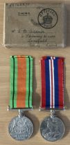 WW2 War Medal and Defence Medal Royal Navy Awarded To H.B.Addison JS-142270. In O.H.M.S Box of