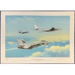 WW2 Signed Keith Aspinall Colour Print Titled "The Bear And The Tomcats" 104 of 500 Signed by The