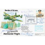 WW2 9 Fantastic Signatures on Battle of Britain 30th anniversary Memorial Flight FDC. Good