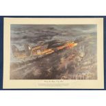 Three Signed Chris Golds Colour Print Titled Handley Page Halifax S-Sugar W1048. Signed in Pencil by