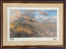 WW2 6 Signed Nicolas Trudgian Colour Print Titled Typhoons At Falaise 25 of 600 Housed in a