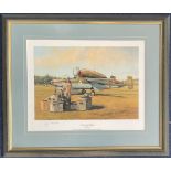 WW2 Signed Robert Taylor Colour Print Titled Pre-Flight Brief 666 of 1250 Housed in a Presentation