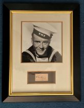 Sir John Mills 19x15 mounted and framed signature piece includes signed album page and a fantastic