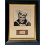 Sir John Mills 19x15 mounted and framed signature piece includes signed album page and a fantastic