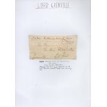 William Grenville Lord Grenville Prime Minister 1806-1807 5x3 vintage page dated 1825 addressed to