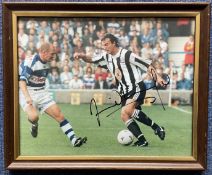 Football Legend David Ginola Signed 10x8 inch Colour Photo in action for Newcastle Utd Vs QPR.