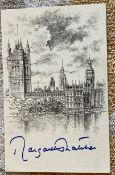 Prime Minster Margaret Thatcher signed Houses of Parliament bookplate. Good Condition. All