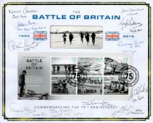 WWII Battle of Britain 75th Anniversary multi signed large Benham Cover includes 11 veteran