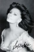 Sophia Loren signed 6x4 black and white photo. Good Condition. All autographs come with a