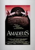 Amadeus Colour Movie Magazine Cutting attached to Board, Further attached to Card. Measures 12 x 9
