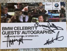 Motor racing Murray Walker signed 6 x 4 inch Goodwood Festival of Speed promo card, two other