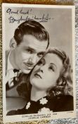 Douglas Fairbanks Jr veteran actor signed vintage 6 x 4 inch photo with Danielle Darrieux. Good