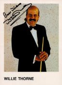Snooker Willie Thorne signed 8x6 colour promo photo. Good Condition. All autographs come with a