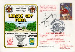 Ray Kennedy signed Liverpool v West Ham United 1981 League Cup Final Dawn Cover PM League Cup