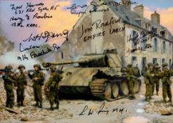 WWII commemorative multi signed D-day 6th June 1944 8x6 Close Quarters card includes 8 veterans from