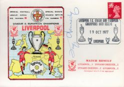 Ray Kennedy signed League and European Champions Liverpool v Dynamo Dresden European Cup 1977 Dawn