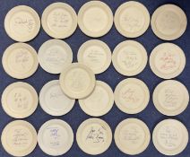 Collection of 22 Signed Paper Plates measuring 6 inches in diameter. Signatures include Rolf Harris,