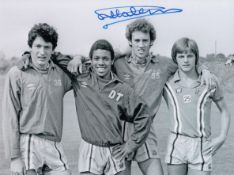 Autographed Mark Hateley 8 X 6 Photo - B/W, Depicting A Wonderful Image Showing Hateley And His