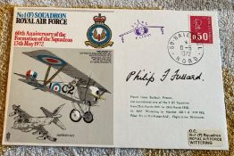 Great War top fighter ace Phillip Fullard signed 1 sqn Nieuport cover. Air Commodore Philip Fletcher