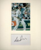 England Cricket Star Ashley Giles Signed Signature Piece with Colour Photo, Mounted to an overall