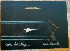 Concorde, Red Arrows and QE2 8 x 6 colour photo signed by Concorde Capt Adrian Thompson and QE2