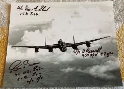 WW2 Bomber Command veterans Denis Slack 158 sqn, Ron Brown 75 sqn, A Russell 304 Sqn signed 10 x 8