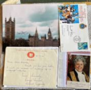Political collection of Letters, covers, photos. Includes Lord Tonypandy, Lord Shawcross, Betty