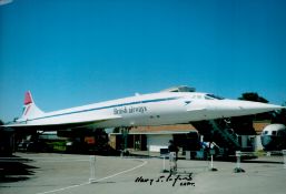 Captain Harry Linfield signed Concorde 12x8 colour photo. Good Condition. All autographs come with a