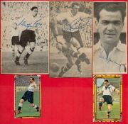 Collection of 6 Signed Newspaper Clippings. Various Sizes. Signatures include Danny Blanchflower,