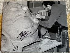 Jabba The Hutt Star Wars 10 x 8 inch b/w photo signed by John Coppinger. Good Condition. All