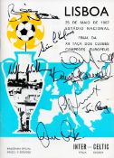 Autographed Celtic 1967 European Cup Final Reproduced Programme, V Inter Milan Played At The
