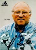 Football Uwe Seeler signed 6x4 Adidas colour photo. Good Condition. All autographs come with a
