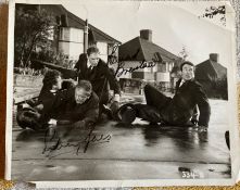 Carry on Sid James and Bernard Bresslaw signed 10 x 8 b/w photo. Please note there is a small corner