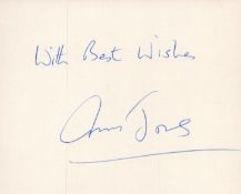Tennis Ann Jones signed 5x4 white card. Good Condition. All autographs come with a Certificate of