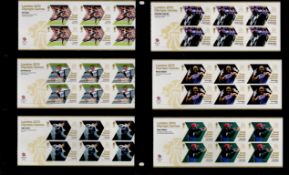 London 2012 Gold Medal Winners Stamp Collection housed in display folder includes 37 mint stamp